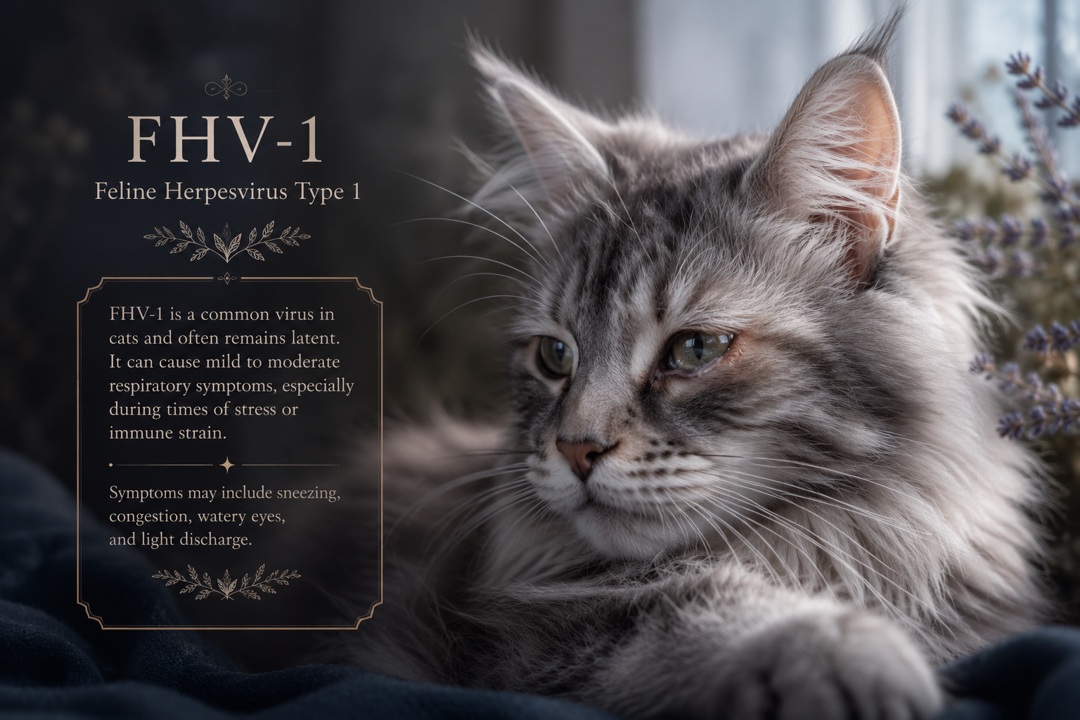 Feline Herpesvirus educational illustration